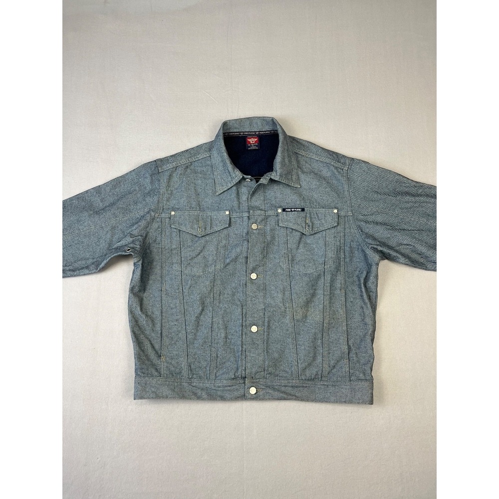 Vtg Pure Playaz Original Denim Jacket Mens XL Gray 90s Y2K Baggy  Streetwear‎